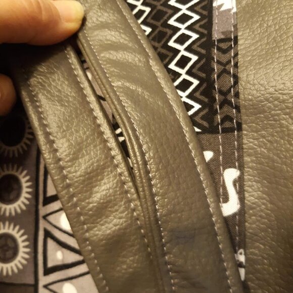 New Southwestern Kokopelli Tote Shopper shoulder Bag Gray Double handle Carryall - Picture 10 of 11